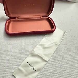 Gucci Burgundy Velvet Glasses Case